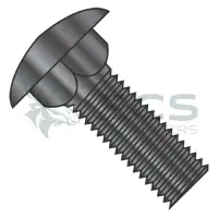 Square Neck, Round Head Carriage Bolt Low Carbon Steel Black Zinc, Fully Threaded