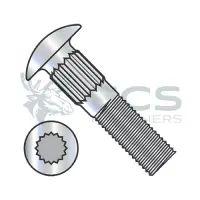 Low Carbon Steel Full Threaded, Ribbed Neck Carriage Bolt