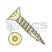 Flat Six-Lobe Ty-17, Stl Zinc Yellow, Full Thrd