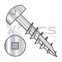 Square Recess, Stl Zinc, Partial Thread