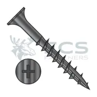 Phillips w/No Nibs, Steel Black Oxide, Part Thread