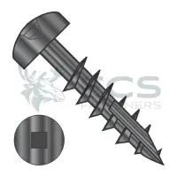 Square Recess, Coarse Thrd, Stl Black Ox Part Thrd