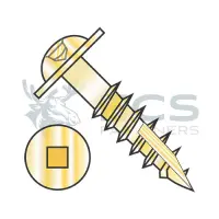 Square Recess, Stl Zinc Yellow, Partial Thread