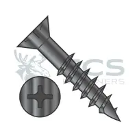 Phillips w/Nibs, Steel Black Ox, Partial Thread