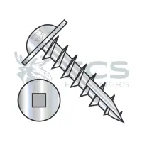 Square Recess, Stl Zinc, Full Thread