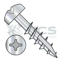 Square-Phillips, Steel Zinc, Partial Thread