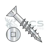 Square Recess w/Nibs Stl Zinc, Partial thread