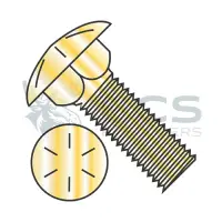 Square Neck, Round Head Carriage Bolt Grade 8 Full Thread Zinc Yellow