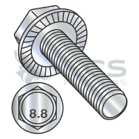 Metric Hex Flange Bolts, Class 8.8 Serrated Stl Z ~DIN 6921
