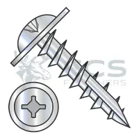 Square-Phillips, Steel Zinc, Full Thread