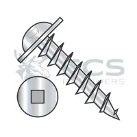 Square Recess, Stl Zinc, Full Thread