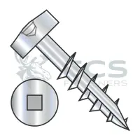 Square Recess, Coarse, Stl Zinc